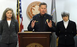 Anchorage Police Chief Mark Mew, center, speaks with reporters about the apparent suicide death of Israel Keyes. Anchorage Police Chief Mark Mew, center, speaks with reporters about the apparent suicide death of Israel Keyes.