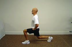 Split Squat in the forward/squated position. Split Squat in the forward/squated position.