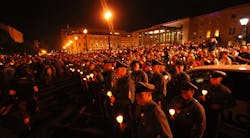 Officers are seen at the 24th Annual Candlelight Vigil in Judiciary Square in Washington, D.C. on May 13, 2012. Officers are seen at the 24th Annual Candlelight Vigil in Judiciary Square in Washington, D.C. on May 13, 2012.