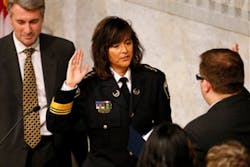 New Minneapolis Police Chief Janee Harteau is sworn in on Dec. 4. New Minneapolis Police Chief Janee Harteau is sworn in on Dec. 4.
