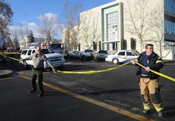 Officials tape off an area at Taft Union High School following a shooting on Jan. 10. Officials tape off an area at Taft Union High School following a shooting on Jan. 10.