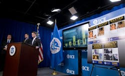 ICE Director John Morton, right, speaks during a news conference held on Jan. 3 to announce that more than 200 adults have been arrested in an international investigation of child porn.