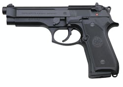 In 1985, the Beretta 92F 9mm pistol was selected to replace the Government Model 1911 .45ACP. In 1985, the Beretta 92F 9mm pistol was selected to replace the Government Model 1911 .45ACP.