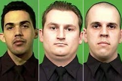 From left: NYPD Officers Juan Pichardo, Lukasz Kozicki and Michael Levay