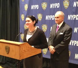Katrina Narvaez, whose father was shot and killed in the line of duty in 1996, joined a class of 830 NYPD recruits this week. Katrina Narvaez, whose father was shot and killed in the line of duty in 1996, joined a class of 830 NYPD recruits this week.