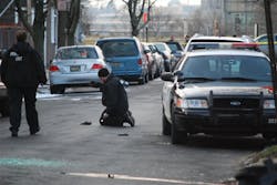 Authorities investigate a shooting where a police officer was wounded in the Southbridge section of Wilmington on Feb. 3. Authorities investigate a shooting where a police officer was wounded in the Southbridge section of Wilmington on Feb. 3.