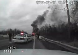 The Prince George&apos;s County police officer was attempting to remove the victim when the vehicle suddenly burst into flames on March 18.