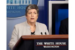 Homeland Security Secretary Janet Napolitano briefs reporters at the White House.