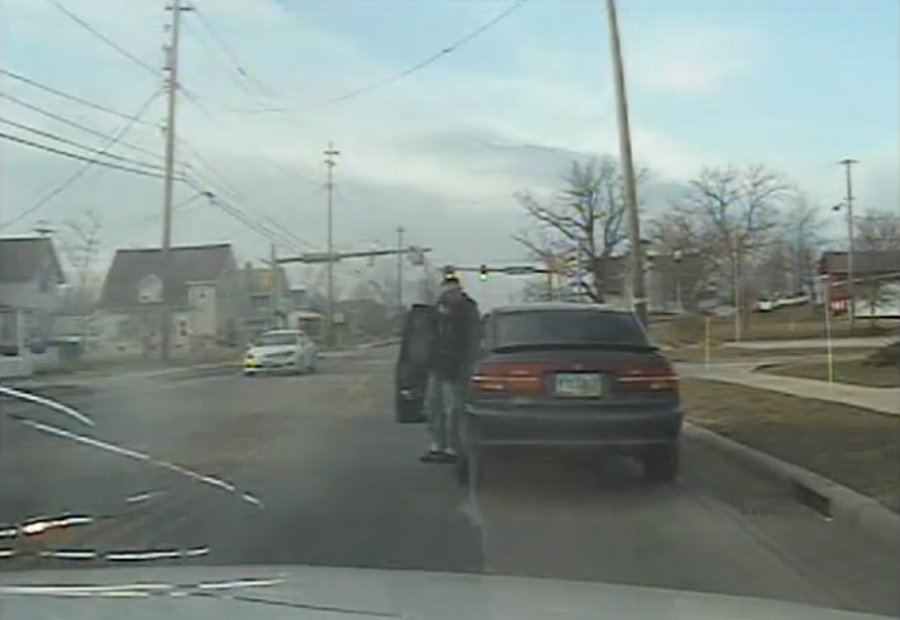 A man jumped out of his car and opened fire on two Middlefield police officers on March 10.