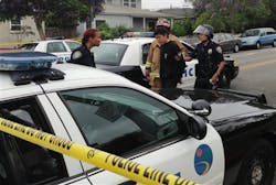 Los Angeles police officers are shown detaining a man near a shooting at Santa Monica College on June 7. Los Angeles police officers are shown detaining a man near a shooting at Santa Monica College on June 7.