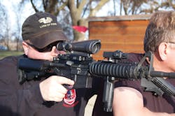 For multi-officer, multi firing line training, suppressors should be used liberally. Simulate first, or use training munitions, or both. When training for “stacking” officers should practice offsetting their “stack.” This avoids startling the standing officer when the kneeling officer in front shifts their position or stands up suddenly. For multi-officer, multi firing line training, suppressors should be used liberally. Simulate first, or use training munitions, or both. When training for “stacking” officers should practice offsetting their “stack.” This avoids startling the standing officer when the kneeling officer in front shifts their position or stands up suddenly.