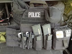 This plate carrier has an IFAK, 2 rifle mags, 2 pistol mags, 2 tourniquets and more. This plate carrier has an IFAK, 2 rifle mags, 2 pistol mags, 2 tourniquets and more.