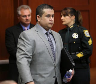 George Zimmerman arrives for the 17th day of his trial in Seminole Circuit Court on July 2 in Sanford, Fla.