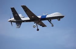 An unmanned drone used to patrol the U.S.-Canadian border is seen.