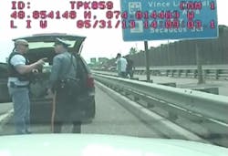 A video has been released of two Bergen County police officers who were involved in a confrontation with a New Jersey trooper this spring.