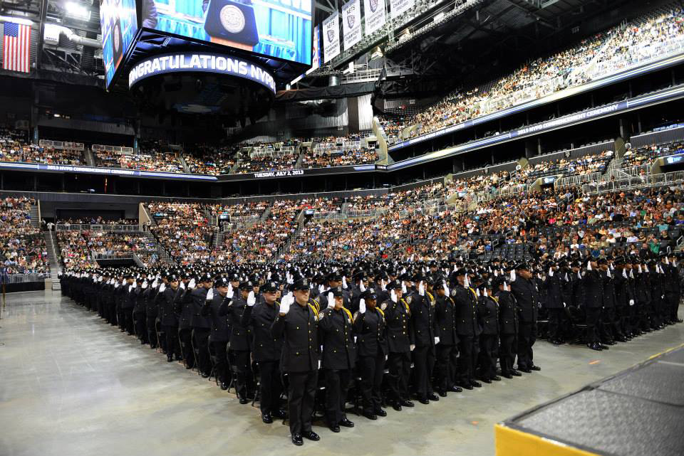 The NYPD graduates 781 new police officers during a ceremony at the Barclays Center in Brooklyn on July 2.
