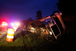 Two tractor-trailers were involved in the afternoon wreck on Aug. 11 on I-81 in Rockbridge County, Va. Two tractor-trailers were involved in the afternoon wreck on Aug. 11 on I-81 in Rockbridge County, Va.