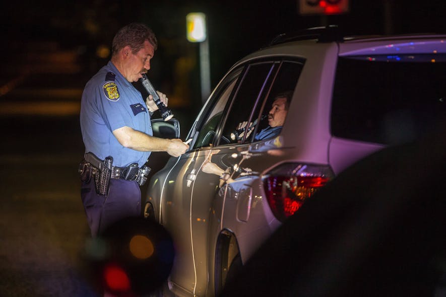Seattle Police Officer Mike Lewis makes a routine traffic stop on August 1.