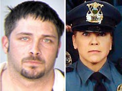 Thomas Jerard Swenson, left, and St. Paul Officer Felicia Dee Reilly