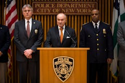 NYPD Commissioner Ray Kelly speaks to the media during a news conference alongside Chief of Detectives Phil Pulaski, left, and Chief of Department Philip Banks, right, at One Police Plaza. NYPD Commissioner Ray Kelly speaks to the media during a news conference alongside Chief of Detectives Phil Pulaski, left, and Chief of Department Philip Banks, right, at One Police Plaza.
