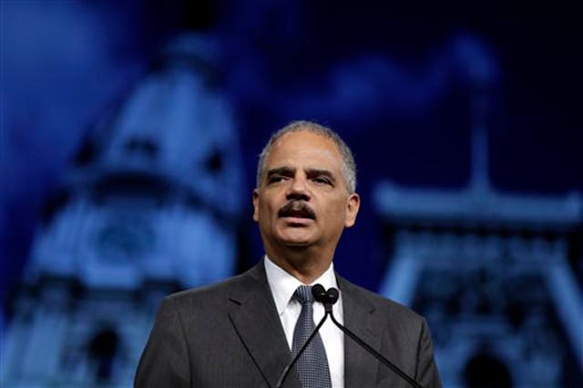 Attorney General Eric Holder speaks during the Annual International Association of Chiefs of Police Conference on Oct. 21 at the Pennsylvania Convention Center in Philadelphia.