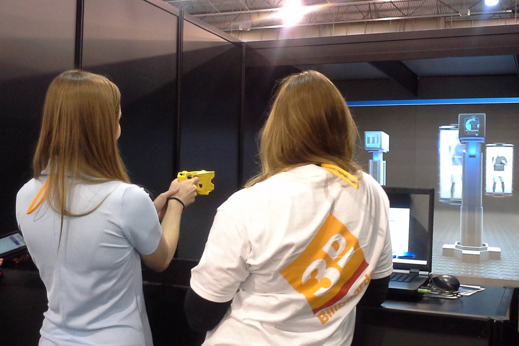 Attendees take part in the Competition Zone at the 120th Annual International Association of Chiefs of Police Conference and Exposition in Philadelphia on Oct. 22.