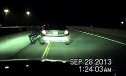 Dashcam video captured Kansas City Sgt. Steven Griswold preventing a man from throwing himself off an overpass on Sept. 28.