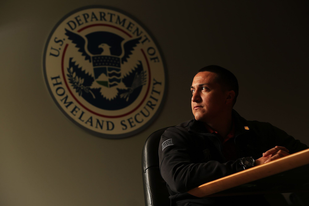 Oskar Zepeda, seen on Nov. 14 at the Homeland Security Investigations office in Seattle, is one of 17 participants in a pilot program by Homeland Security Investigations to bring child predators to justice.