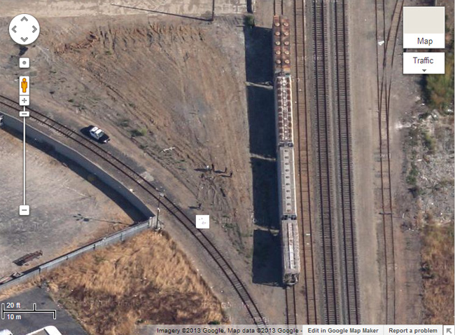 A Google Maps image is seen with the slain teen's body obscured by white box.