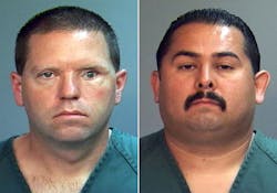 Former Fullerton police officers Jay Cicinelli (left) and Manuel Ramos