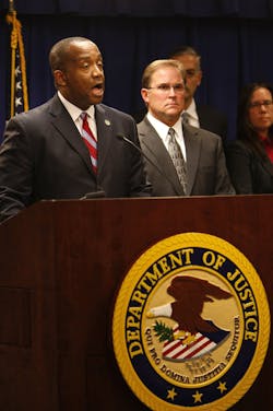 U.S. Attorney Andre Birotte Jr. speaks to the media during a press conference on Dec. 9 in Los Angeles.