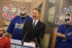 Michael J. Steinberg, legal director for ACLU of Michigan, announced that the ACLU has filed a lawsuit against the FBI on behalf of fans of Insane Clown Posse during a press conference in Detroit on Jan. 8.