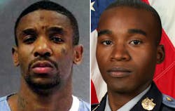 Kevon Neal, left, and Officer Adrian Morris Kevon Neal, left, and Officer Adrian Morris