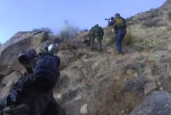 Footage released Friday shows part of a five-hour standoff and eventual shooting of an illegal camper. Footage released Friday shows part of a five-hour standoff and eventual shooting of an illegal camper.