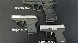 The Beretta 85F, Ruger LCP and Kahr CW380. Good off-duty guns? The Beretta 85F, Ruger LCP and Kahr CW380. Good off-duty guns?