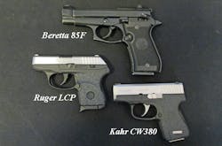 The Beretta 85F, Ruger LCP and Kahr CW380. Good off-duty guns? The Beretta 85F, Ruger LCP and Kahr CW380. Good off-duty guns?