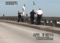 Three Pinellas County deputies teamed up over the weekend to stop a man from jumping off a bridge. Three Pinellas County deputies teamed up over the weekend to stop a man from jumping off a bridge.