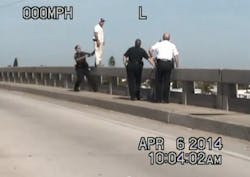 Three Pinellas County deputies teamed up over the weekend to stop a man from jumping off a bridge.