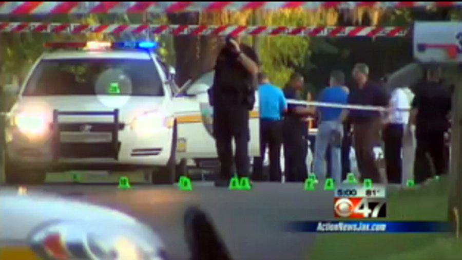 Jacksonville Officer J. Andrew Benson was wounded in the arm in a shootout with a suspect Wednesday.