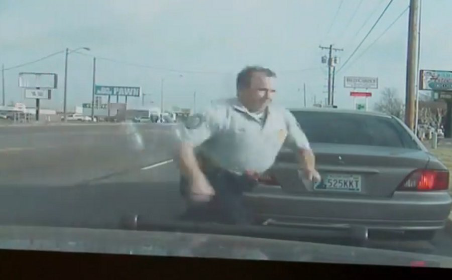 Midwest City Sgt. Brad Rummell is lucky to be alive after a driver slammed into his cruiser at full speed last week.