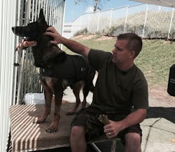 Anaheim Police Officer R.J. Young and K-9 Bruno enjoying some time outside. Anaheim Police Officer R.J. Young and K-9 Bruno enjoying some time outside.