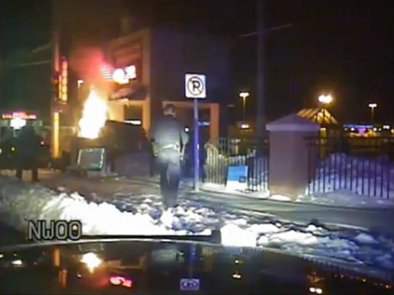 Two Maplewood police officers saved the victim of a fiery car crash Friday evening.