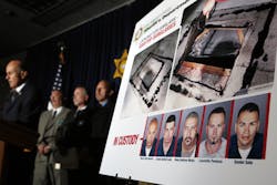 Los Angeles County Sheriff Lee Baca and detectives from the Major Crimes Bureau address a press conference in Monterey Park, Calif.