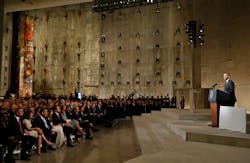 President Barack Obama speaks at the dedication ceremony for the National September 11 Memorial Museum on May 15. President Barack Obama speaks at the dedication ceremony for the National September 11 Memorial Museum on May 15.