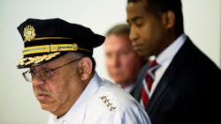 Philadelphia Police Commissioner Charles Ramsey, left, speaks during a news conference.