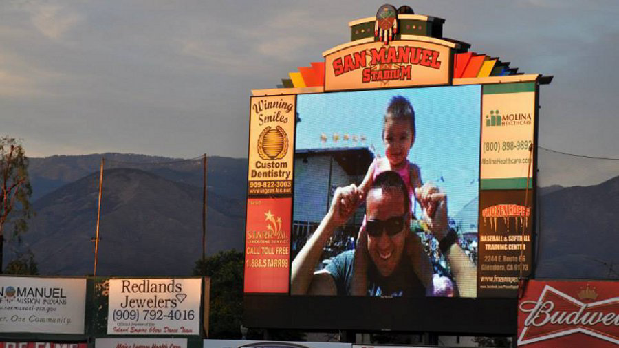A prayer service at San Manuel Stadium was held Monday for San Bernardino Police Officer Gabriel Garcia.