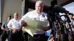 Ferguson Police Chief Thomas Jackson releases the name of the the officer accused of fatally shooting Michael Brown, an unarmed black teenager, on Aug. 15. Ferguson Police Chief Thomas Jackson releases the name of the the officer accused of fatally shooting Michael Brown, an unarmed black teenager, on Aug. 15.
