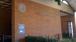 A man who routinely films police activity and posts the footage on his website flew his drone over the parking lot of the LAPD's Hollywood station and filmed squad cars going in and out. A man who routinely films police activity and posts the footage on his website flew his drone over the parking lot of the LAPD's Hollywood station and filmed squad cars going in and out.