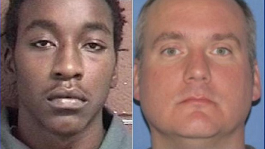 Lamont Deshawn Byrd, left, and U.S. Marshal Warren Basco 'Sneak' Lewis III