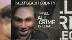A viral image has been circulating around Facebook and Twitter claiming that all crime will be legal in Palm Beach County from midnight to 6 a.m. on Sept. 1. A viral image has been circulating around Facebook and Twitter claiming that all crime will be legal in Palm Beach County from midnight to 6 a.m. on Sept. 1.